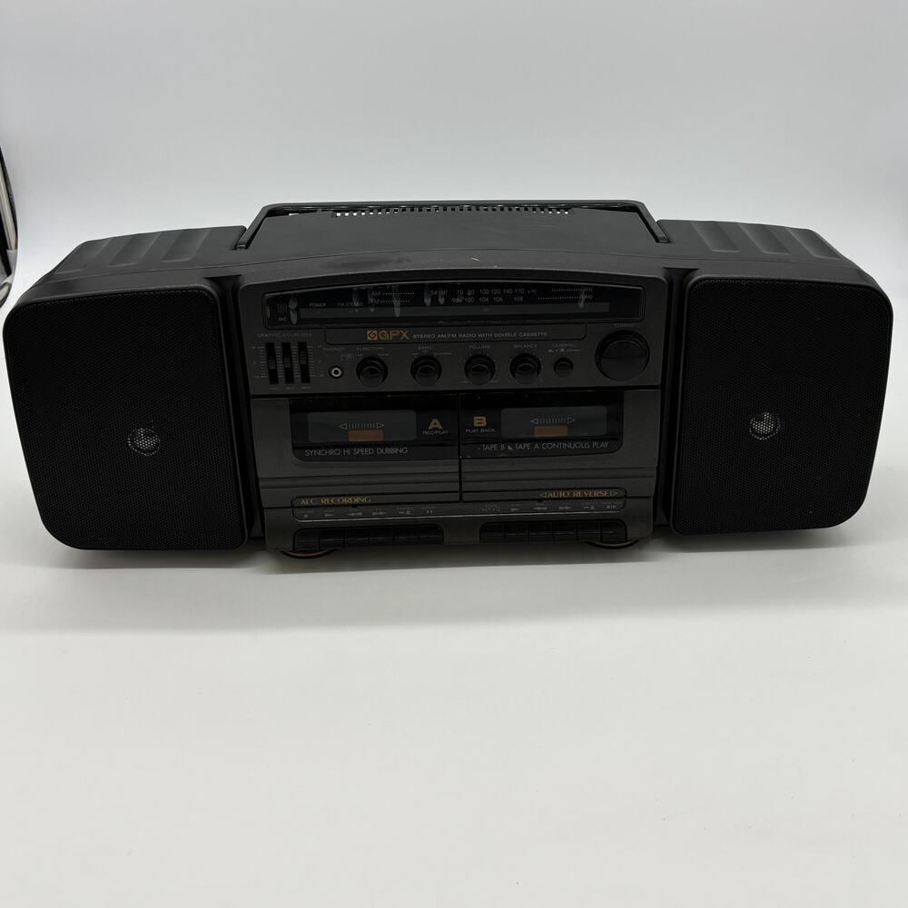 Gran Prix Electronics Portable AM/FM Stero Dual Cassette Radio Power Cord C970